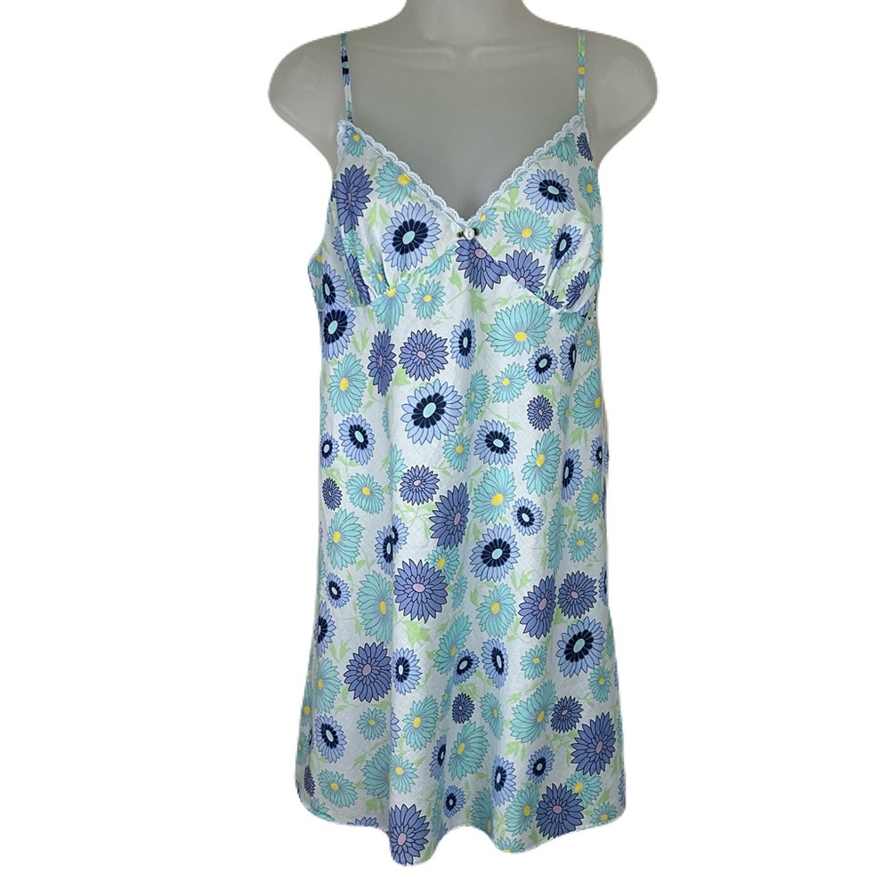Vtg Victorias Secret Y2k 2010 Babydoll Nightie Size L Cotton Floral Soft Girl